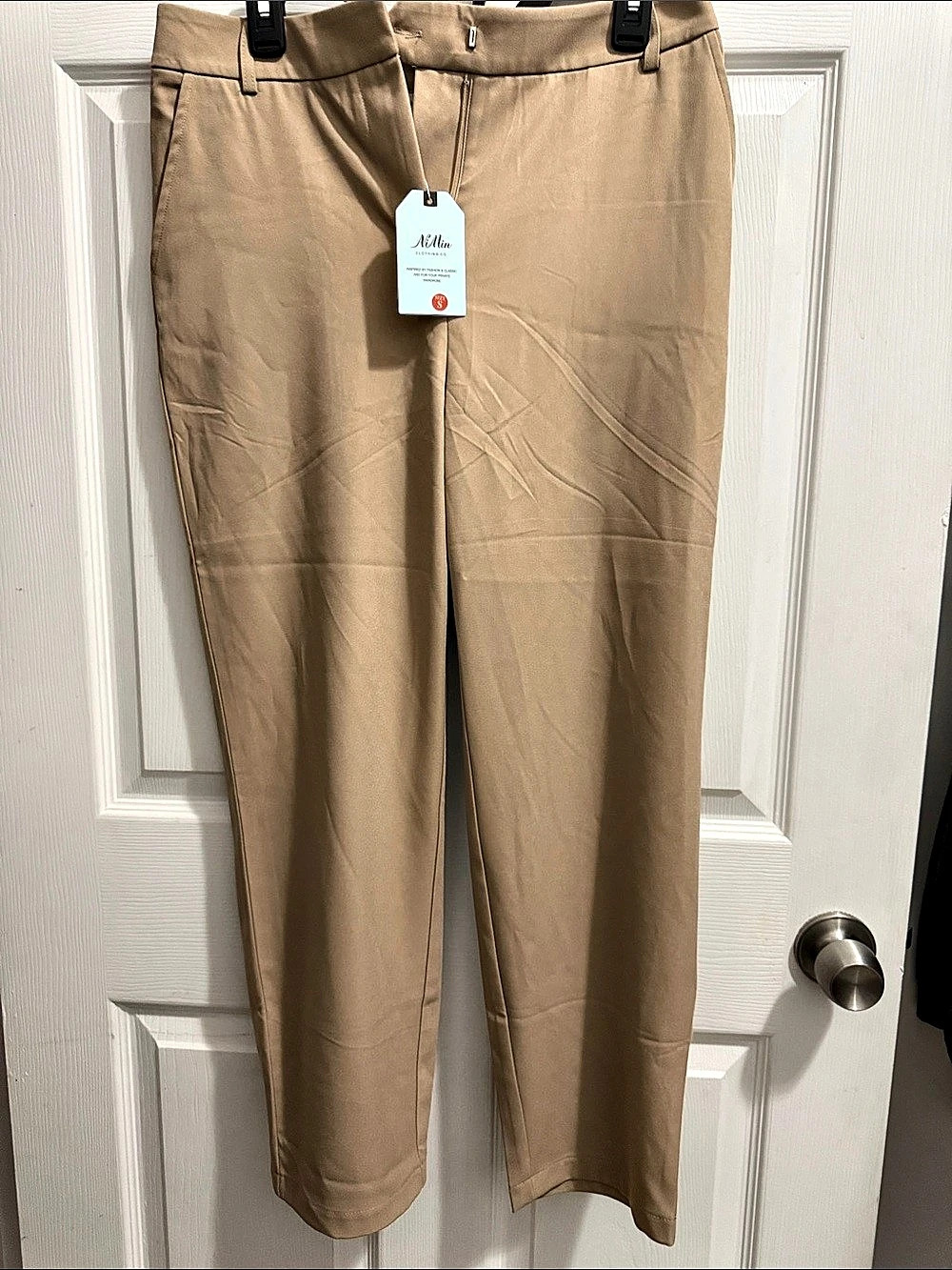 Mango Cotton Trousers in Brown Size Small NWT